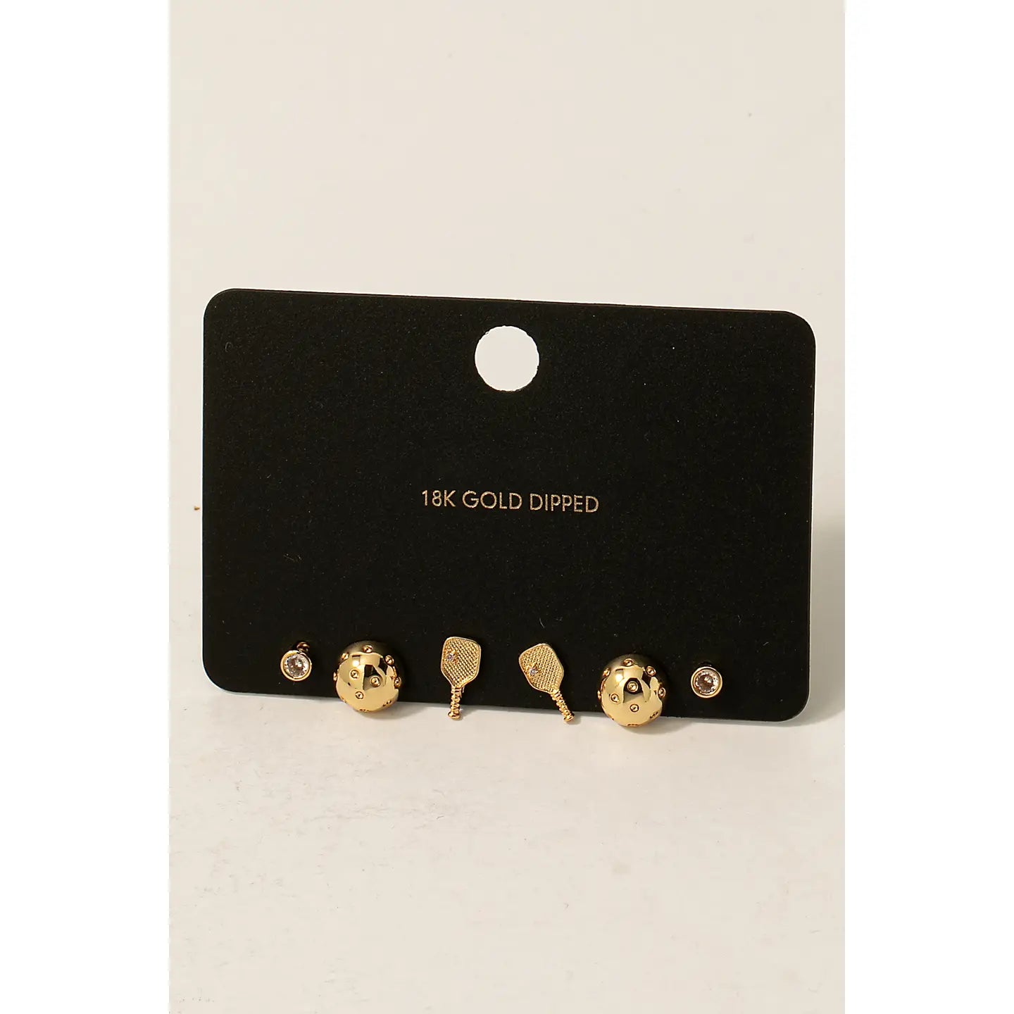 Pickle Ball Themed Stud Earring Set