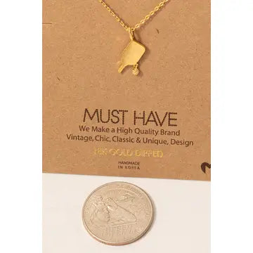 Pickle Ball Pendant Necklace in Gold