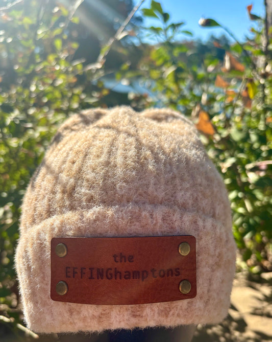 Beanie with EFFINGhamptons leather patch
