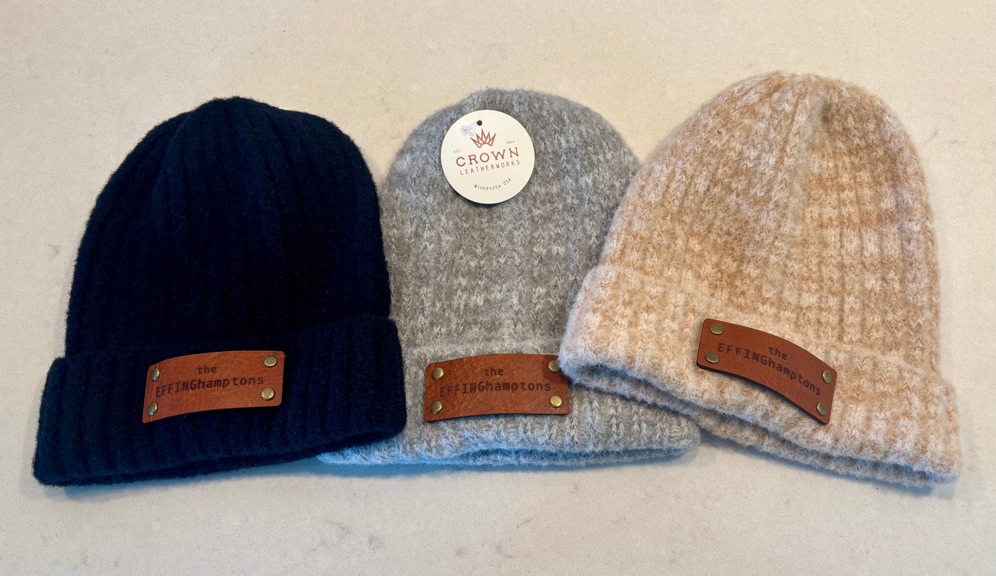 Beanie with EFFINGhamptons leather patch